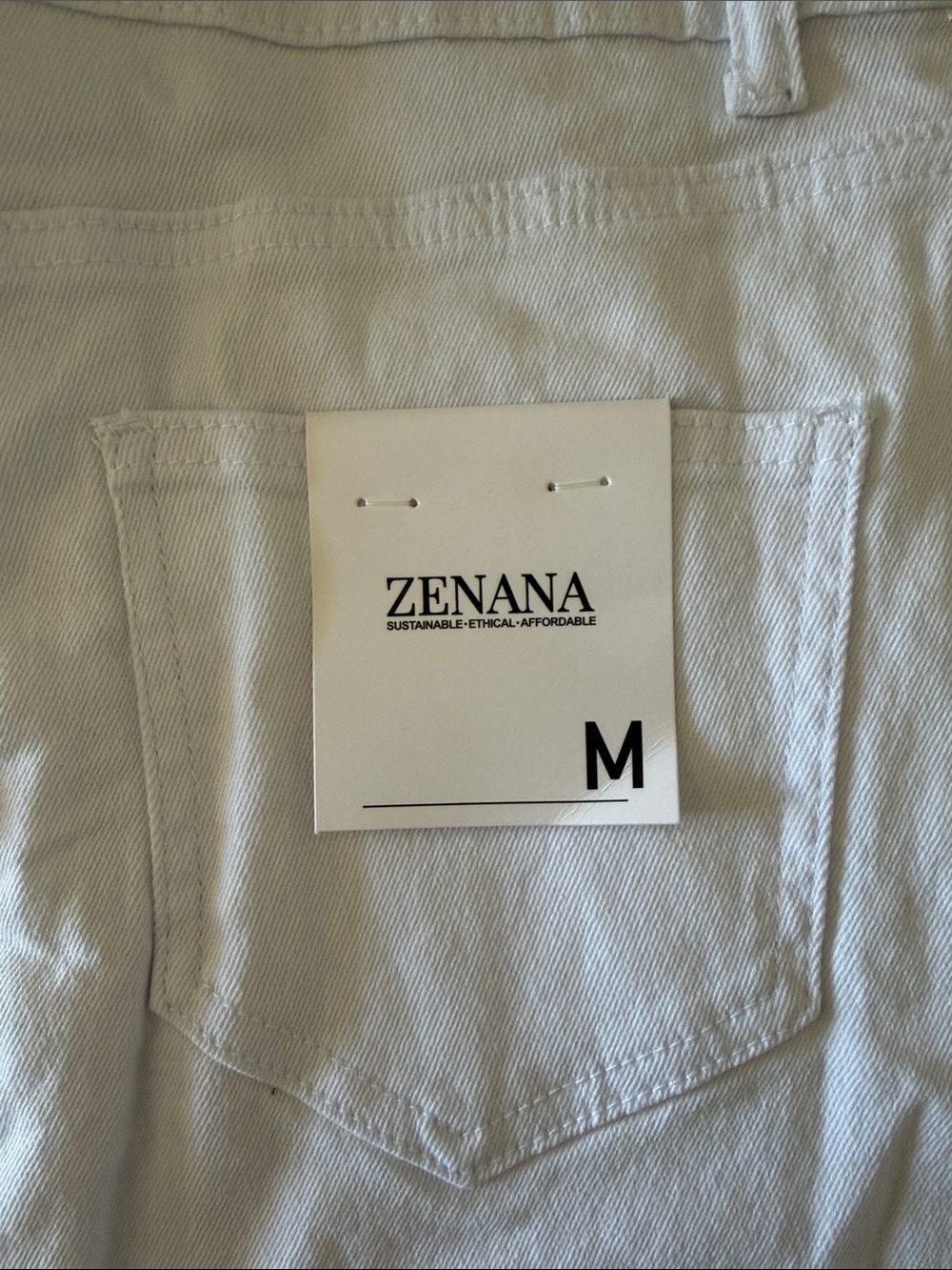 Zenana White Denim Mini Skirt with Frayed Hem - Picture 3 of 5